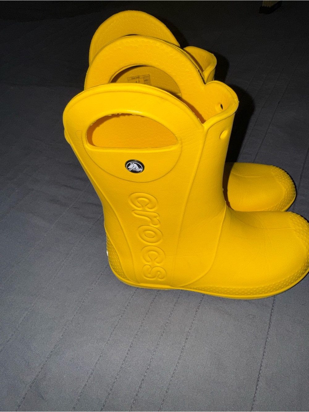 CROCS Kids' Yellow Easy-Pull Rain Boots